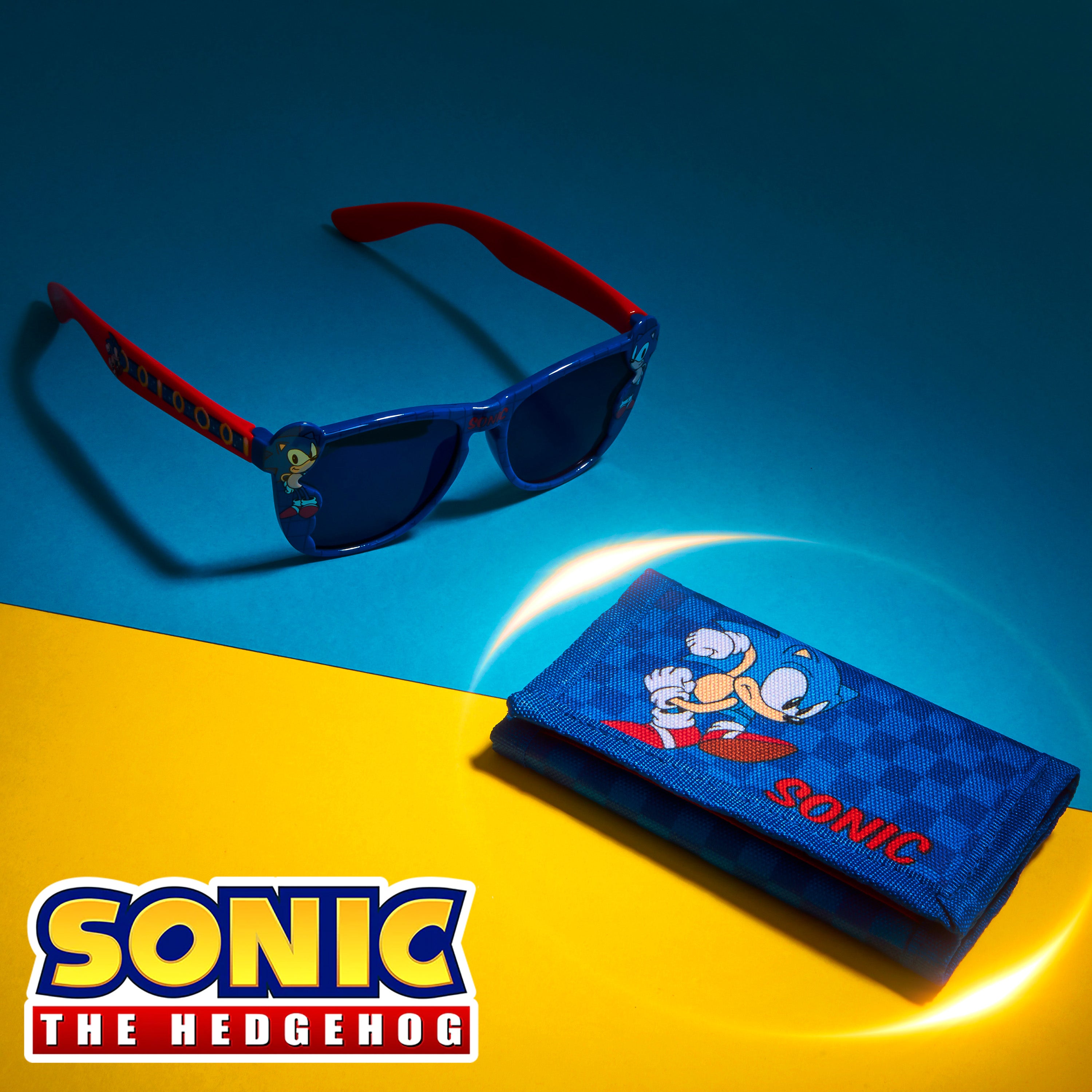 Sonic The Hedgehog Boys UV Protection Sunglasses and Trifold Wallet Set - Get Trend