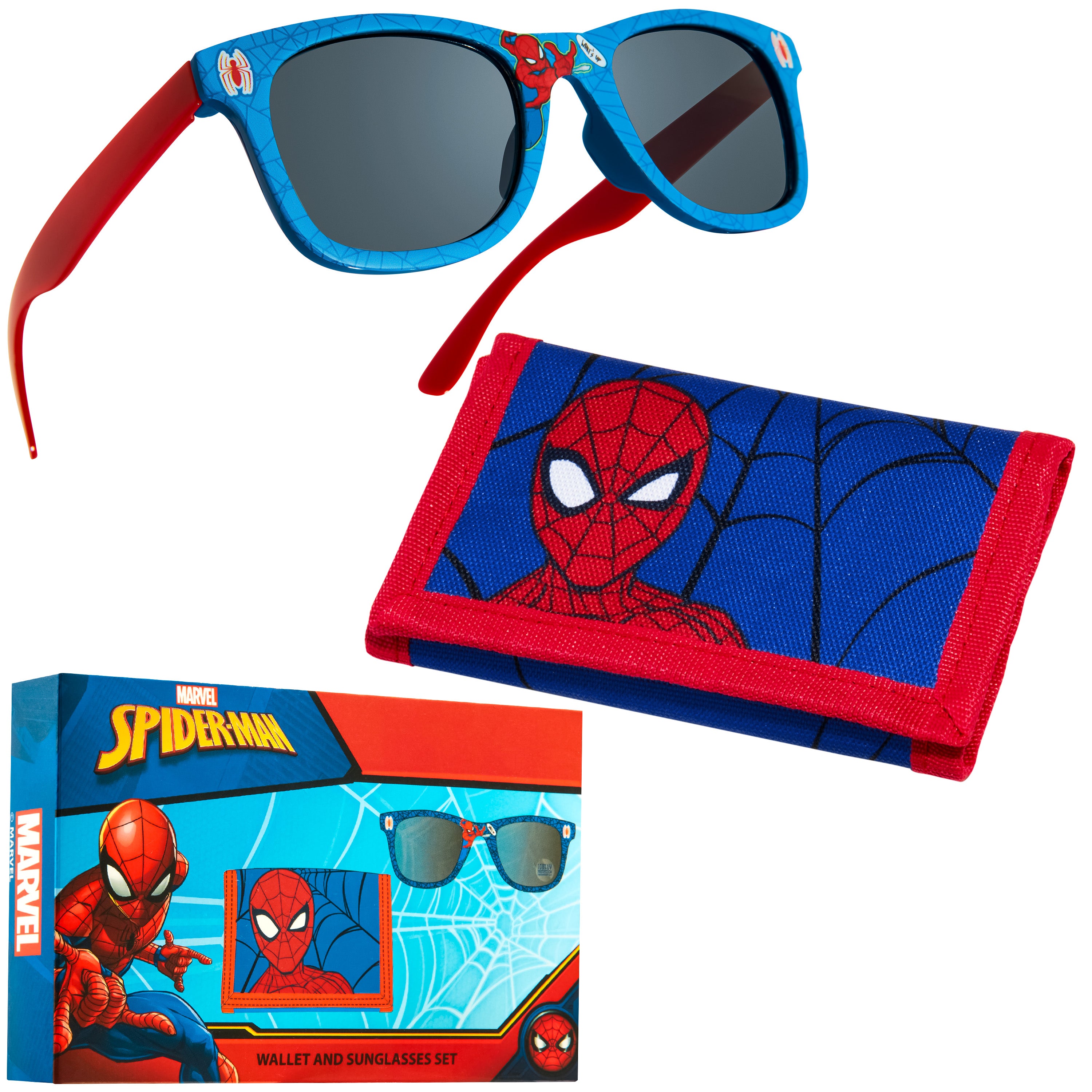 Marvel Boys UV Protection Sunglasses and Trifold Wallet Set - Spiderman - Get Trend