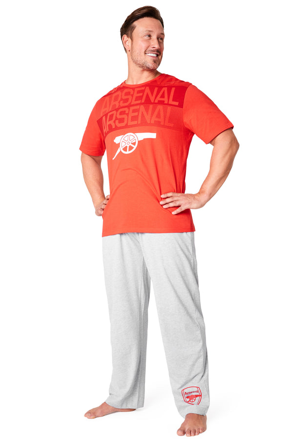 Arsenal F.C. Mens Pyjamas Set - RED & GREY - Get Trend