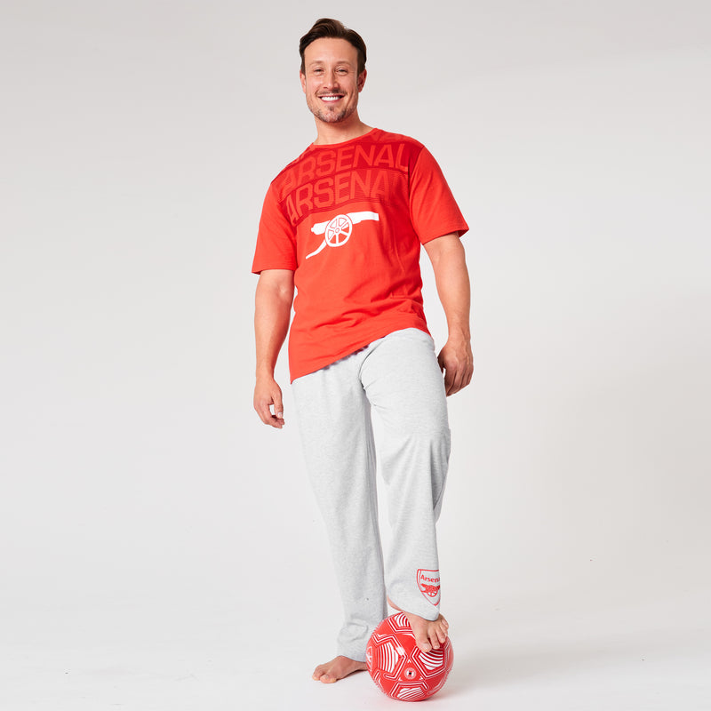 Arsenal F.C. Mens Pyjamas Set - RED & GREY - Get Trend