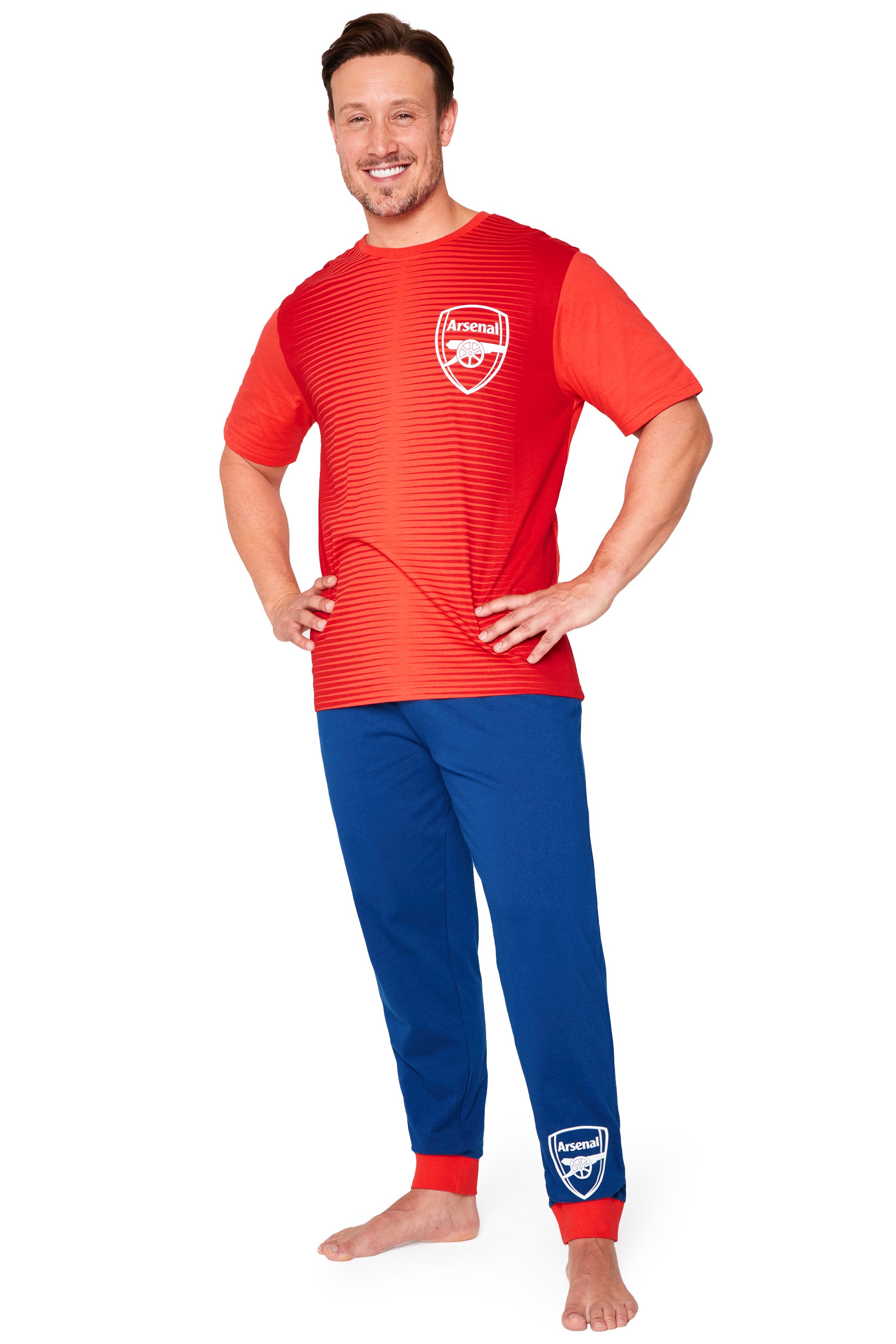 Arsenal F.C. Mens Pyjamas Set - Red & Blue - Get Trend