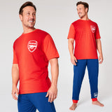 Arsenal F.C. Mens Pyjamas Set - Red & Blue - Get Trend