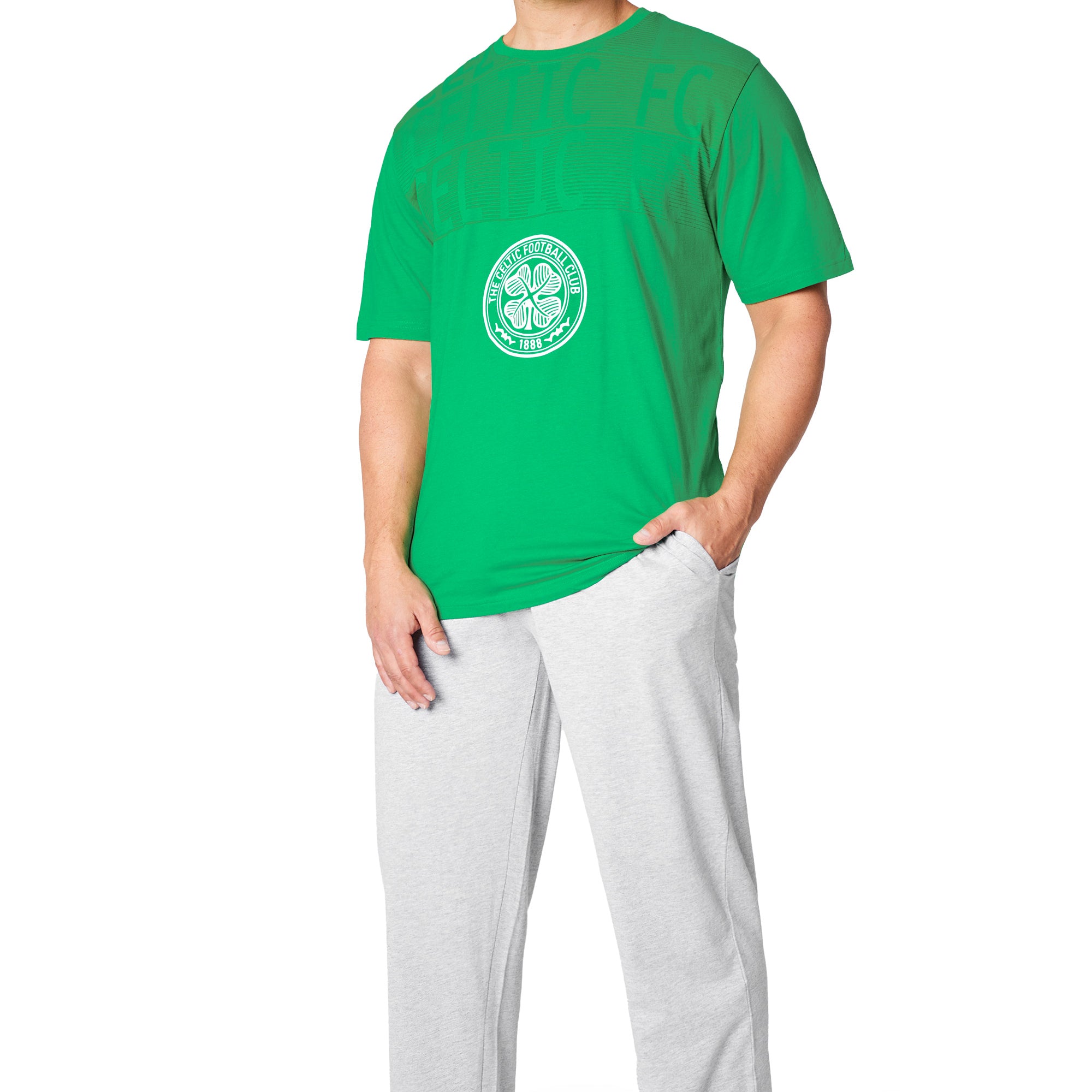 Celtic FC Mens Pyjamas Set - GREEN & GRAY - Get Trend