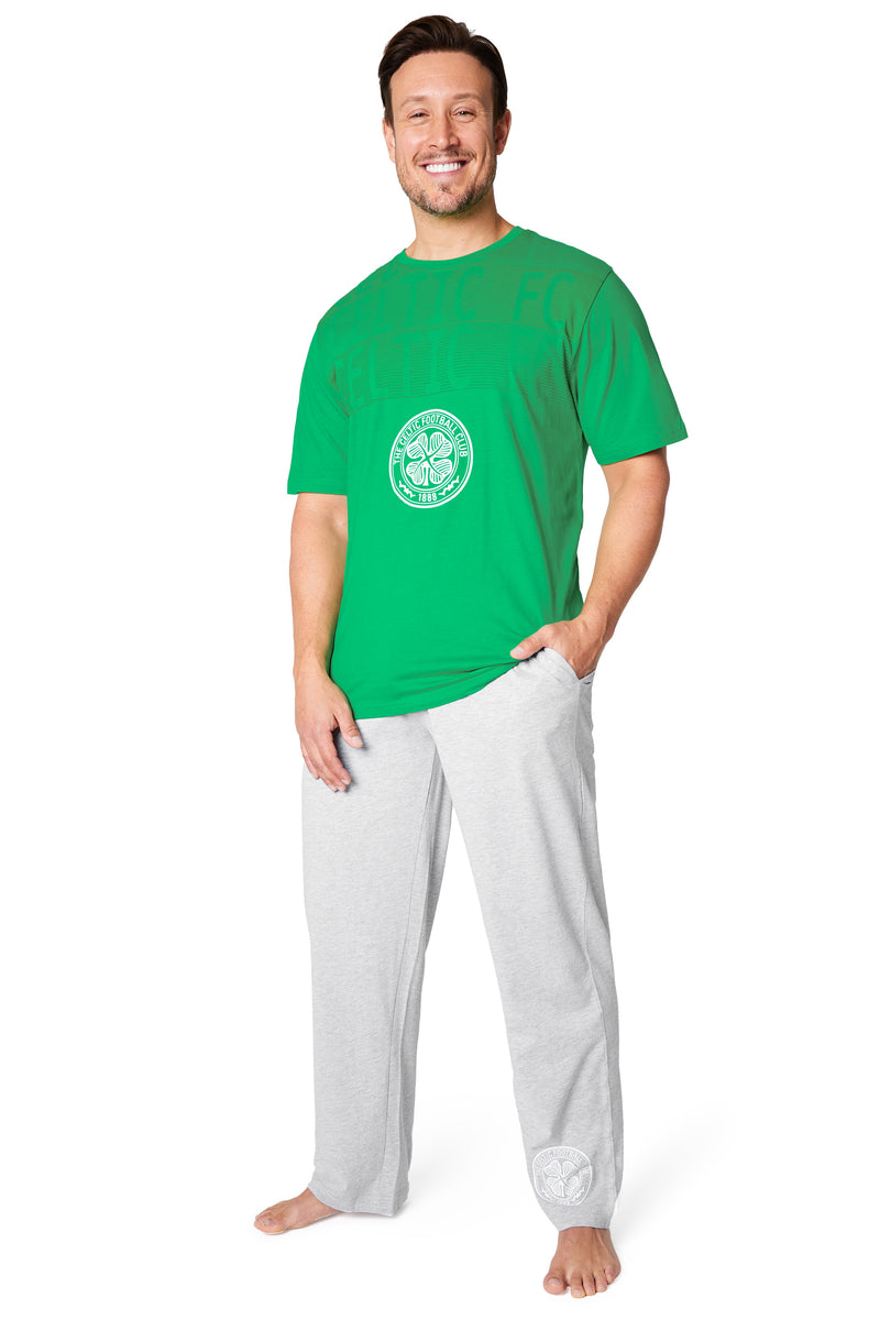 Celtic FC Mens Pyjamas Set - GREEN & GRAY