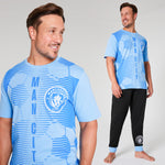 Manchester City FC Mens Pyjamas Set - Blue & Black - Get Trend