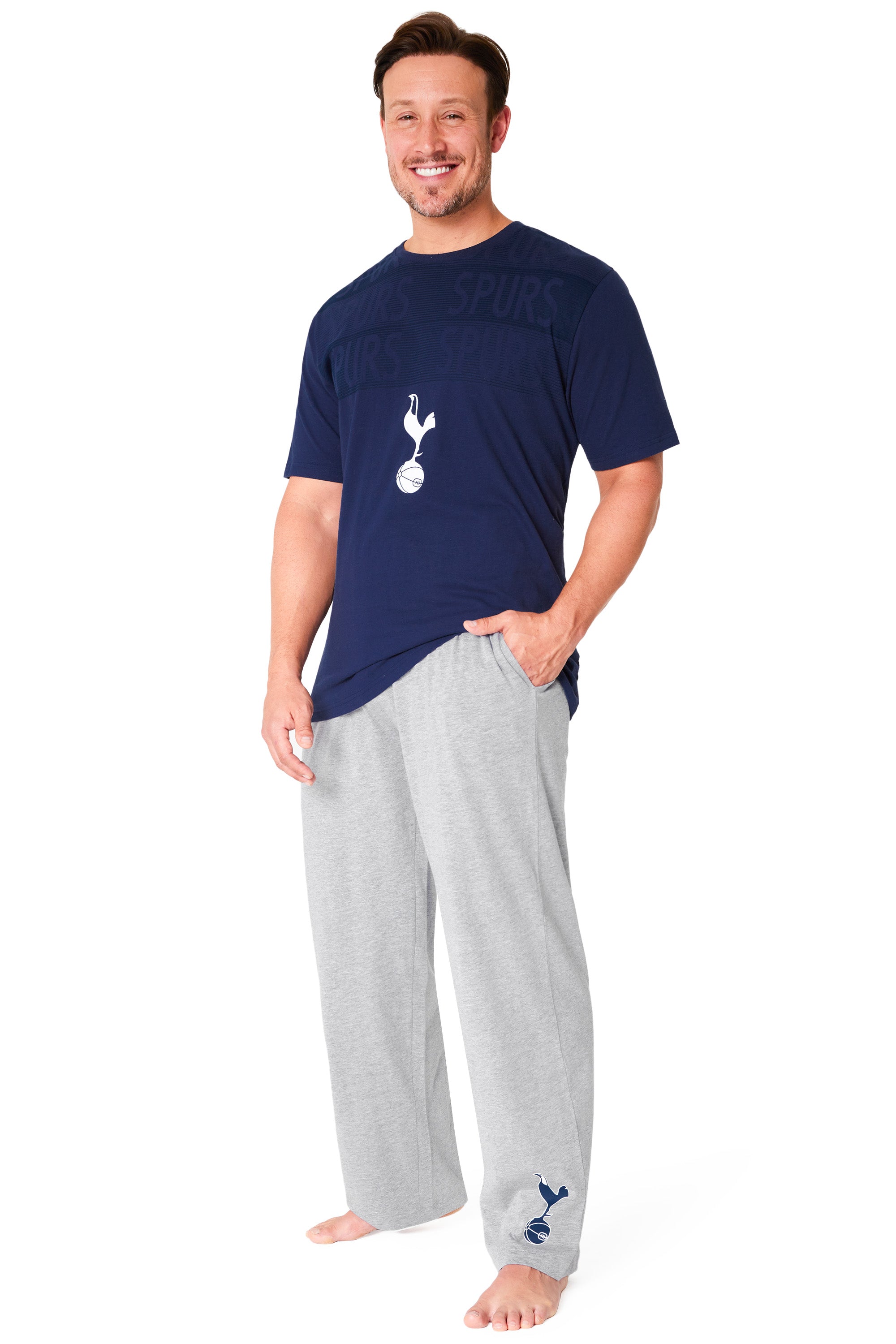 Tottenham Hotspur FC Mens Pyjamas Set - NAVY & GRAY - Get Trend