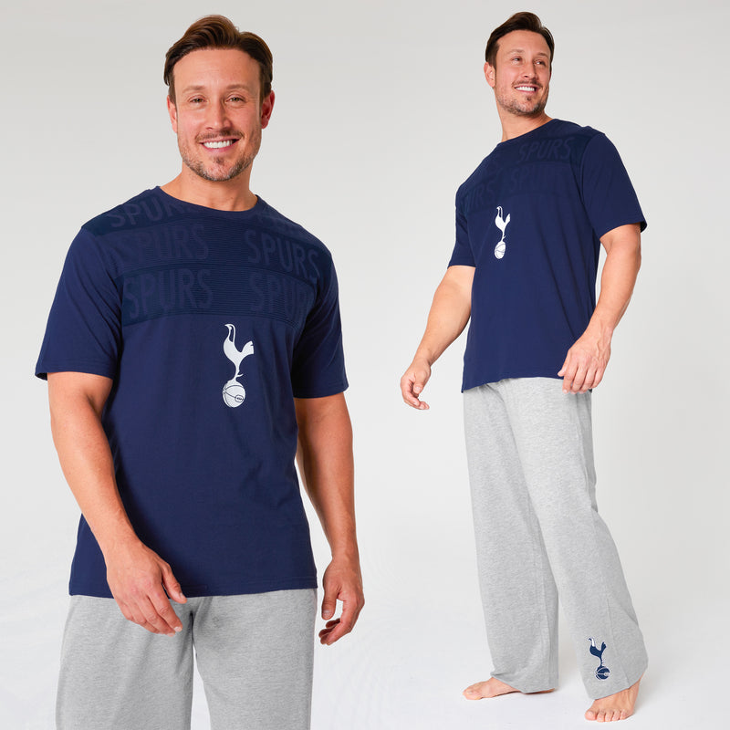 Tottenham Hotspur FC Mens Pyjamas Set - NAVY & GRAY