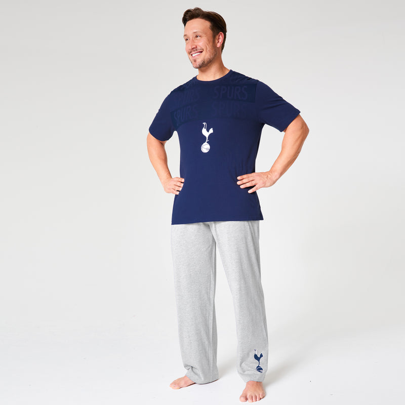 Tottenham Hotspur FC Mens Pyjamas Set - NAVY & GRAY - Get Trend