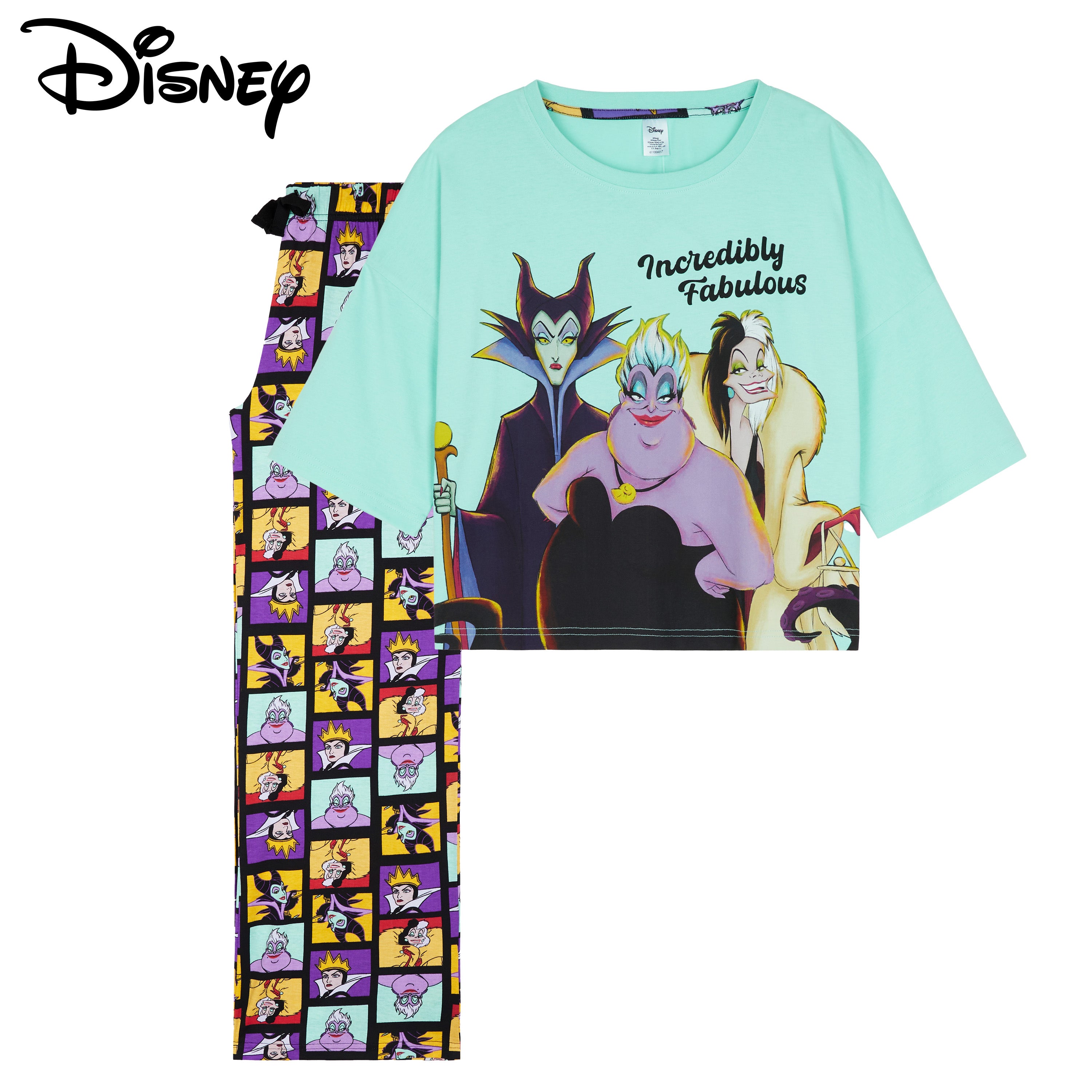 Disney Womens Pyjamas Set - Multi Villains - Get Trend