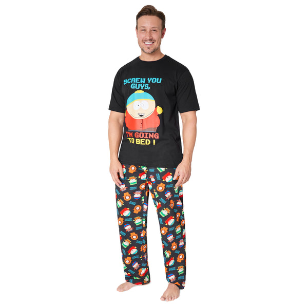 South Park Mens Pyjamas Set, T-Shirt & Long Bottoms PJs Set for Men - Get Trend