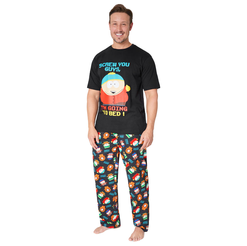 South Park Mens Pyjamas Set, T-Shirt & Long Bottoms PJs Set for Men