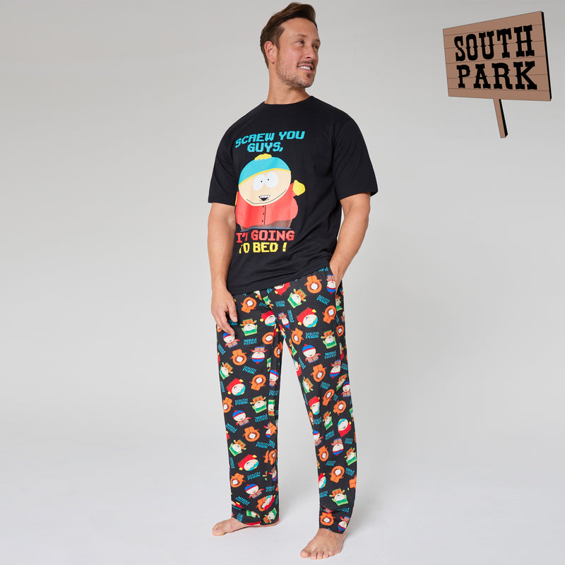 South Park Mens Pyjamas Set, T-Shirt & Long Bottoms PJs Set for Men