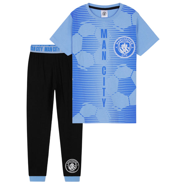 Manchester City FC Boys Pyjamas Set - Nightwear PJs for Kids - Get Trend