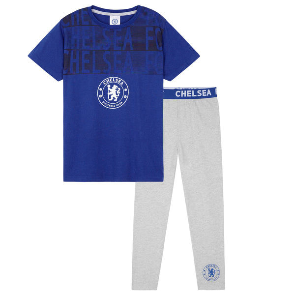 Chelsea F.C. Boys Pyjamas Set,  Nightwear Set for Kids - Blue & Grey - Get Trend
