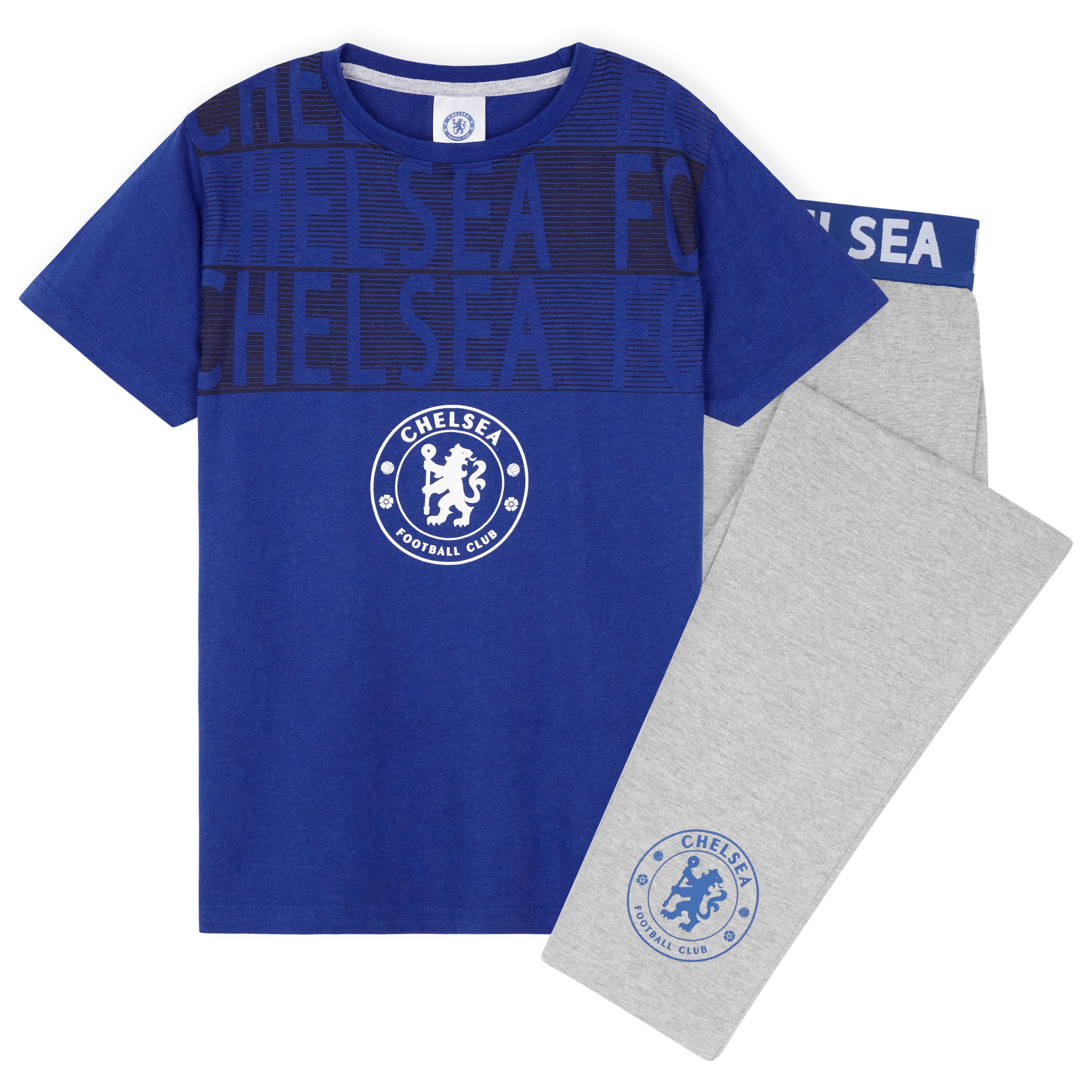 Chelsea F.C. Boys Pyjamas Set,  Nightwear Set for Kids - Blue & Grey - Get Trend