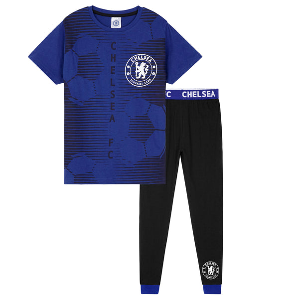Chelsea F.C. Boys Pyjamas Set,  Nightwear Set for Kids - Blue & Black - Get Trend