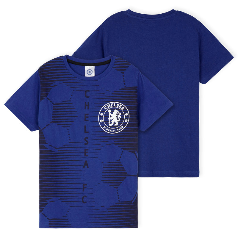 Chelsea F.C. Boys Pyjamas Set,  Nightwear Set for Kids - Blue & Black