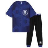 Chelsea F.C. Mens Pyjamas Set - T-Shirt and Long Bottoms - Blue & Black - Get Trend