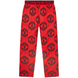 Manchester United F.C. Mens Pyjama Bottoms, Cotton Loungewear - Man United Gifts