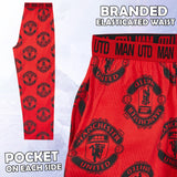 Manchester United F.C. Mens Pyjama Bottoms, Cotton Loungewear - Man United Gifts