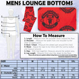 Manchester United F.C. Mens Pyjama Bottoms, Cotton Loungewear - Man United Gifts