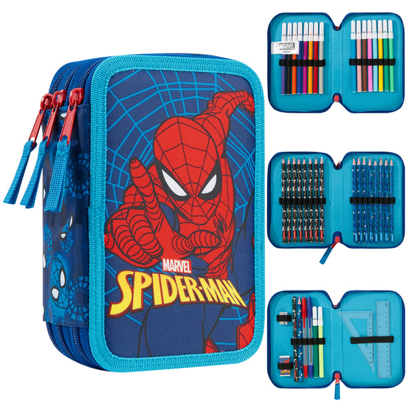 Marvel Pencil Case with Stationery, Spiderman Filled Pencil Case - Get Trend