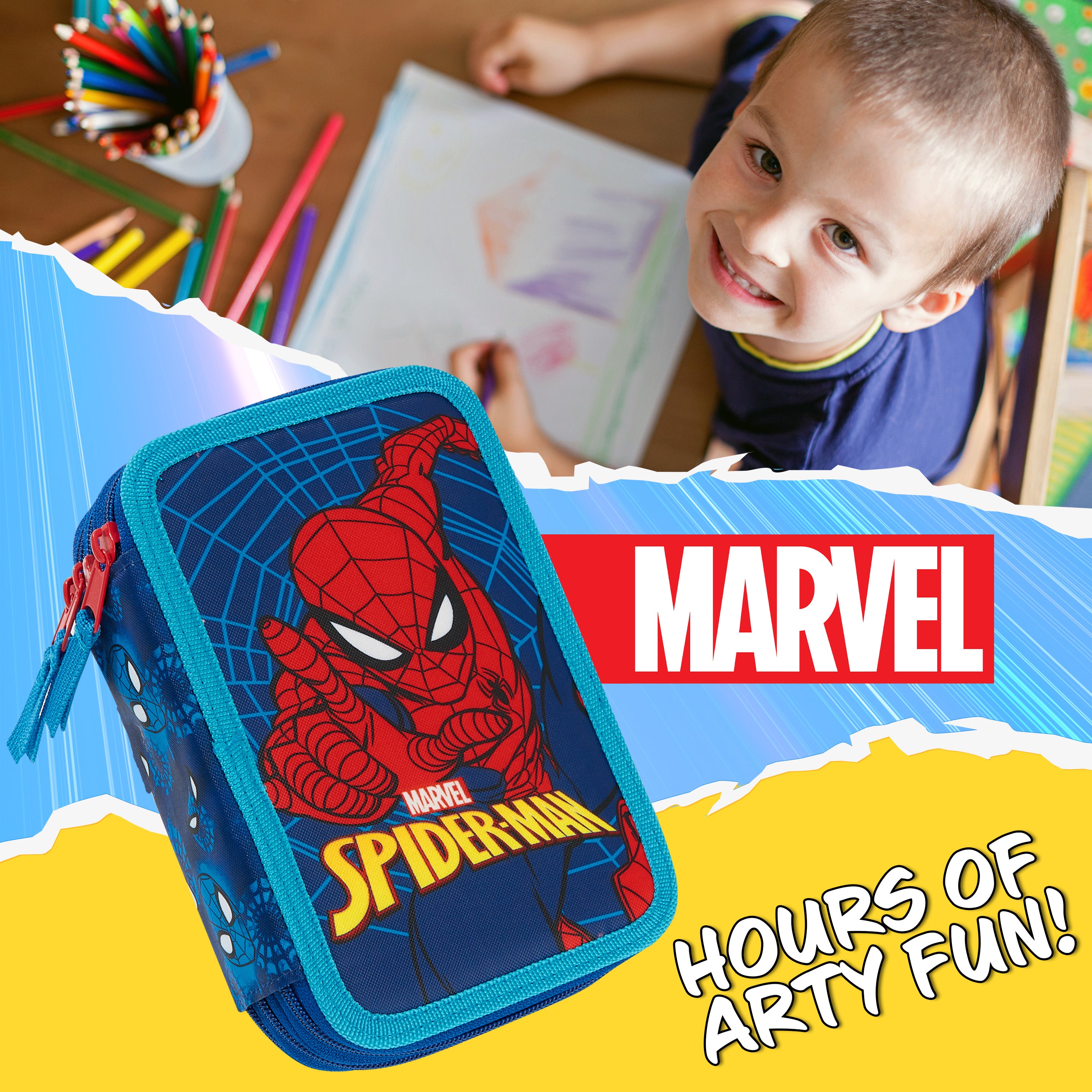 Marvel Pencil Case with Stationery, Spiderman Filled Pencil Case - Get Trend