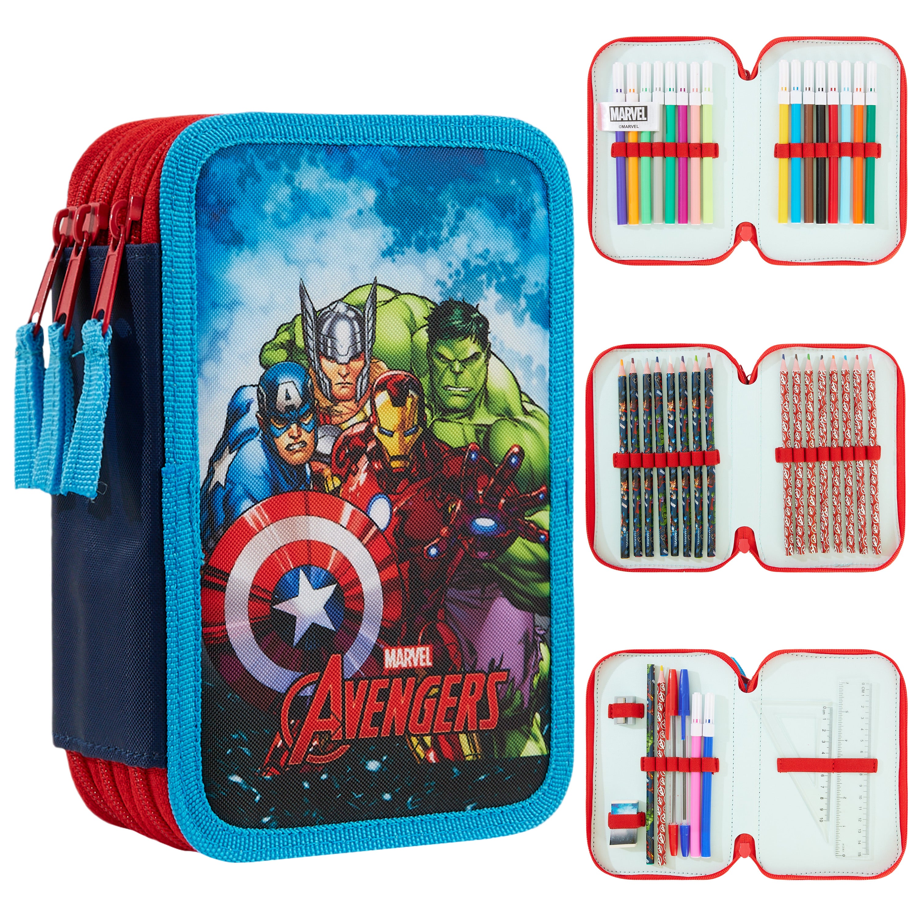 Marvel Pencil Case with Stationery Included, Marvel Stationery Set ...