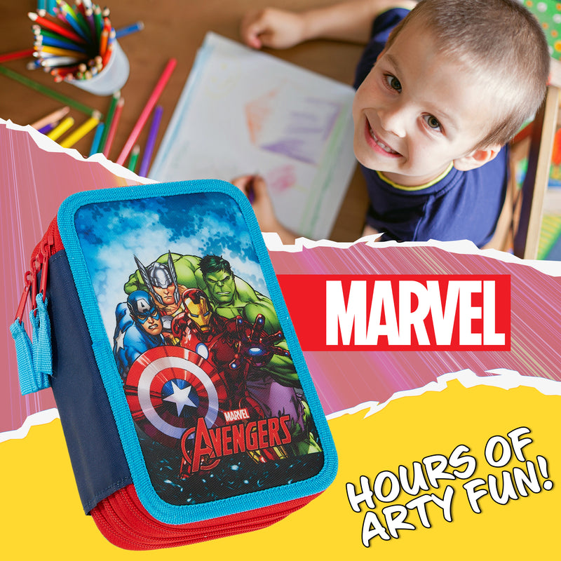 Marvel Pencil Case with Stationery Included, Marvel  Stationery Set - Get Trend