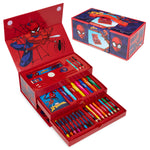 Marvel Spiderman Art Set for Kids Art Supplies Paints Colouring Pens Colouring Pencils Crayons Carry Case Arts and Crafts (Red) - Get Trend