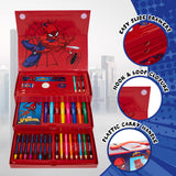 Marvel Spiderman Art Set for Kids Art Supplies Paints Colouring Pens Colouring Pencils Crayons Carry Case Arts and Crafts (Red) - Get Trend