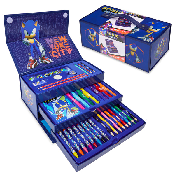 Sonic the Hedgehog Art Set for Kids with Crayons, Markers & Colouring Pencils