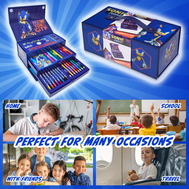 Sonic the Hedgehog Art Set for Kids with Crayons, Markers & Colouring Pencils - Get Trend