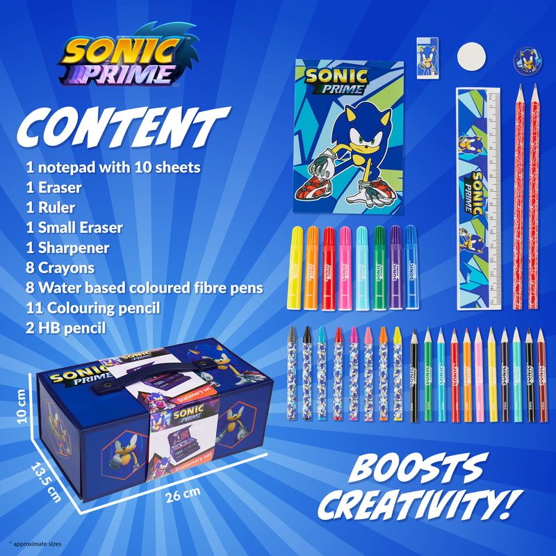 Sonic the Hedgehog Art Set for Kids with Crayons, Markers & Colouring Pencils - Get Trend
