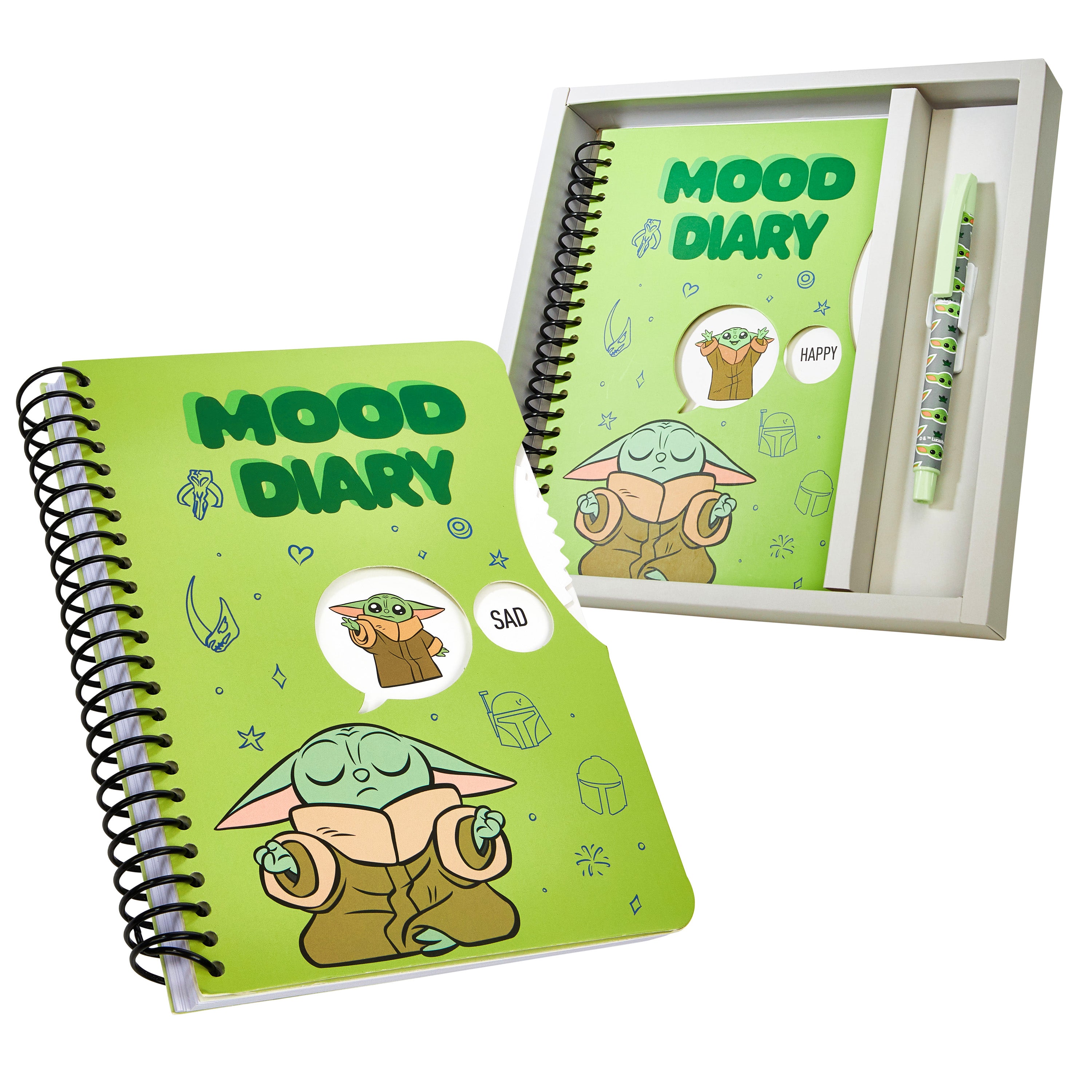 Disney Kids Diary - Baby Yoda Mood Journal with Stickers and Pen - Get Trend