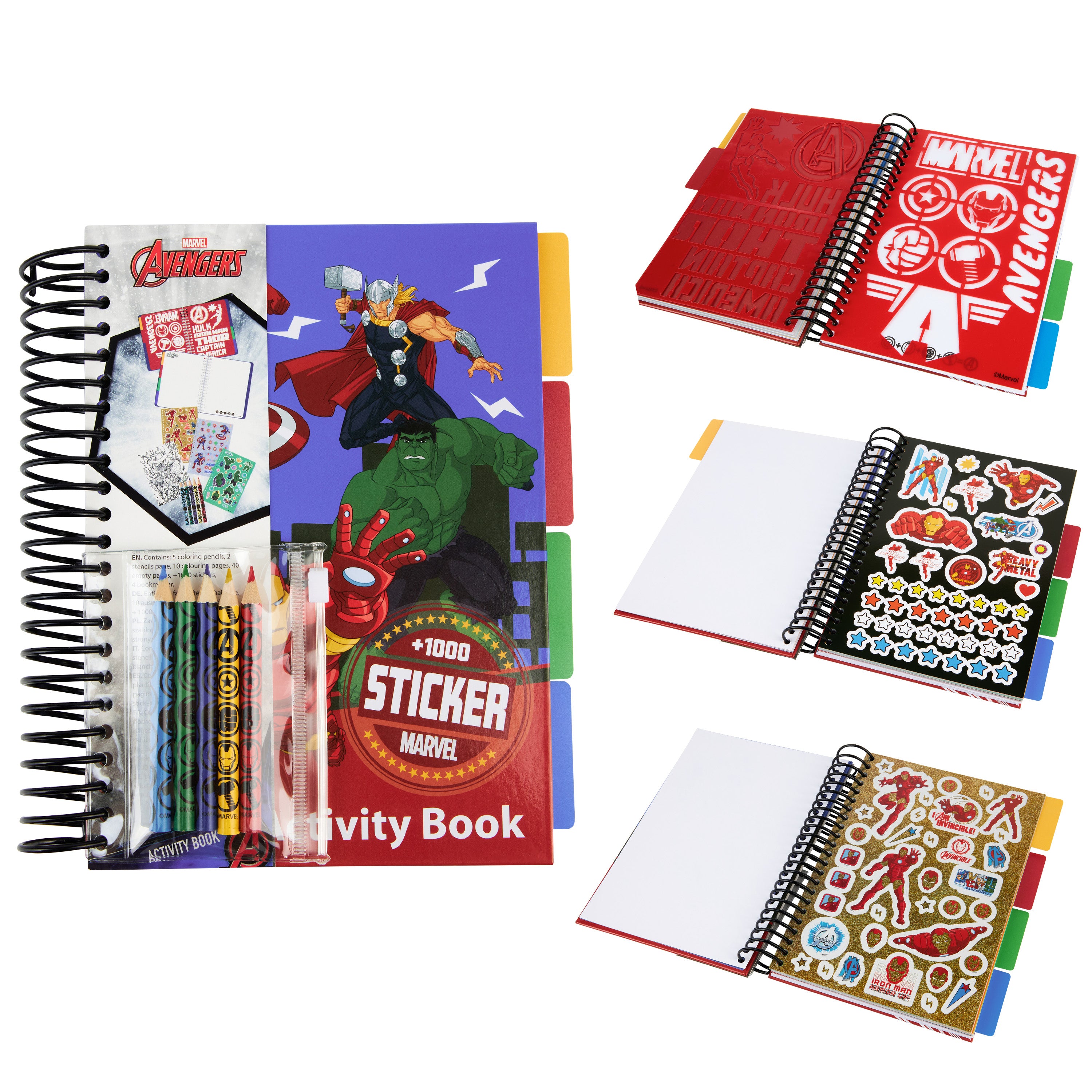 Marvel Boys Sticker Book with Over 1000 Spiderman Stickers - Multi Avengers - Get Trend