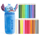 Disney Stitch Pencil Case with 48 Colouring Pencils Included - Blue - Get Trend