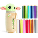 Disney Pencil Case with 48 Colouring Pencils Included -Multi Baby Yoda - Get Trend