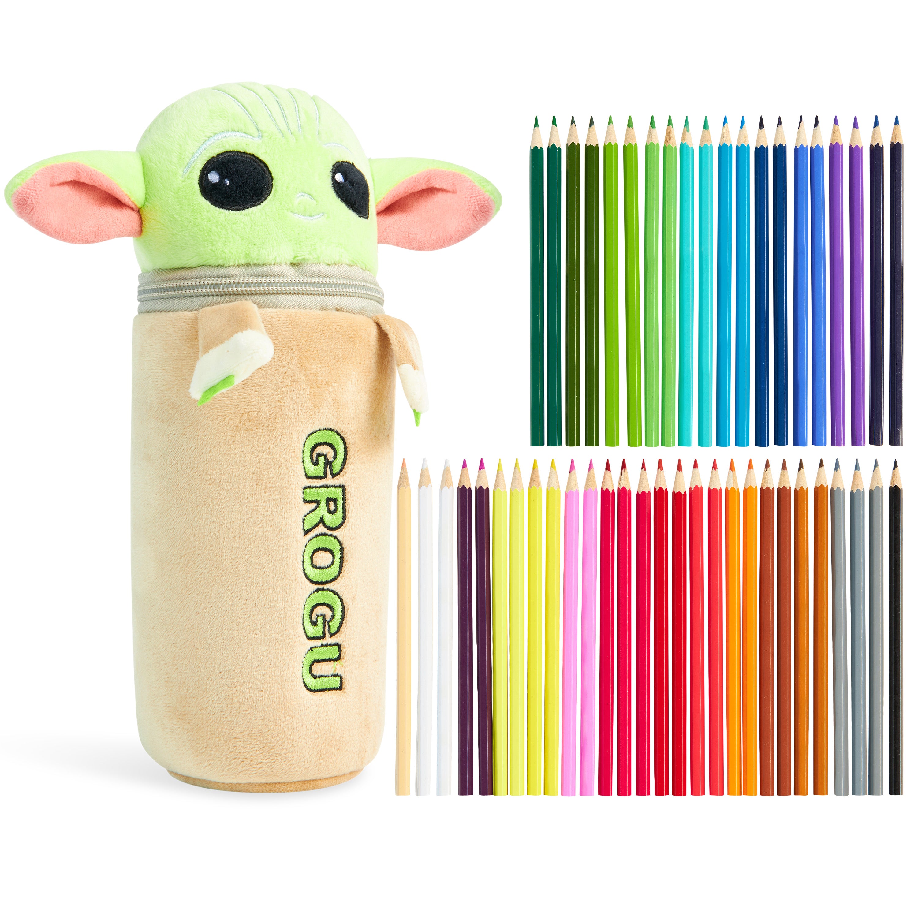 Disney Pencil Case with 48 Colouring Pencils Included -Multi Baby Yoda - Get Trend