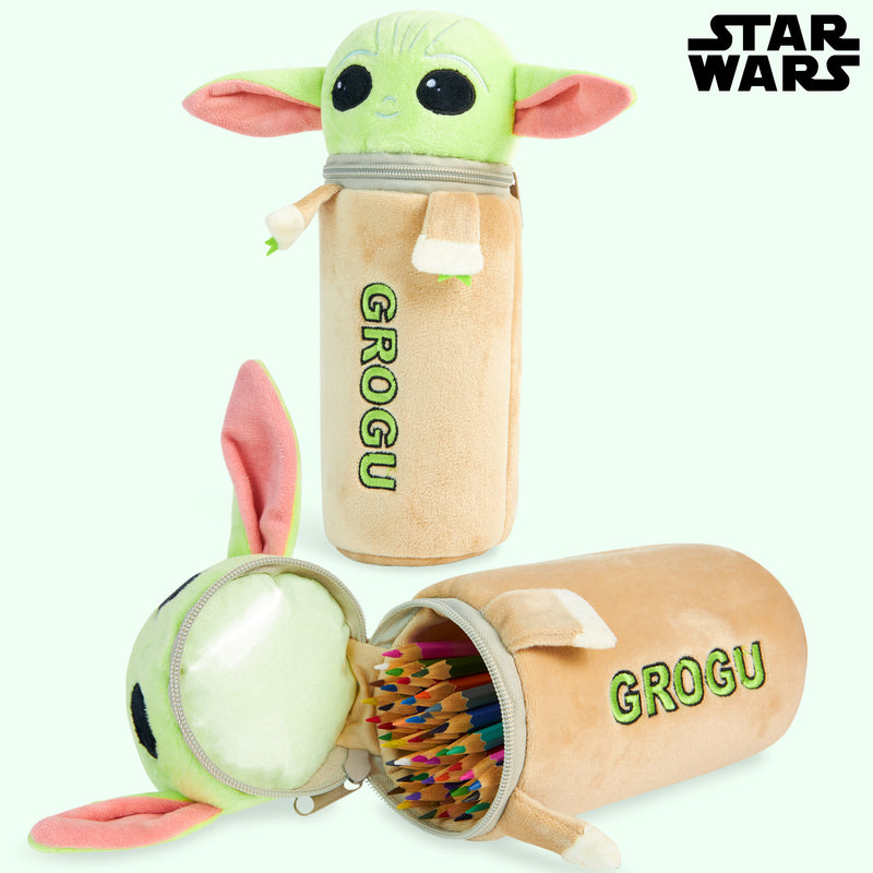Disney Pencil Case with 48 Colouring Pencils Included -Multi Baby Yoda - Get Trend
