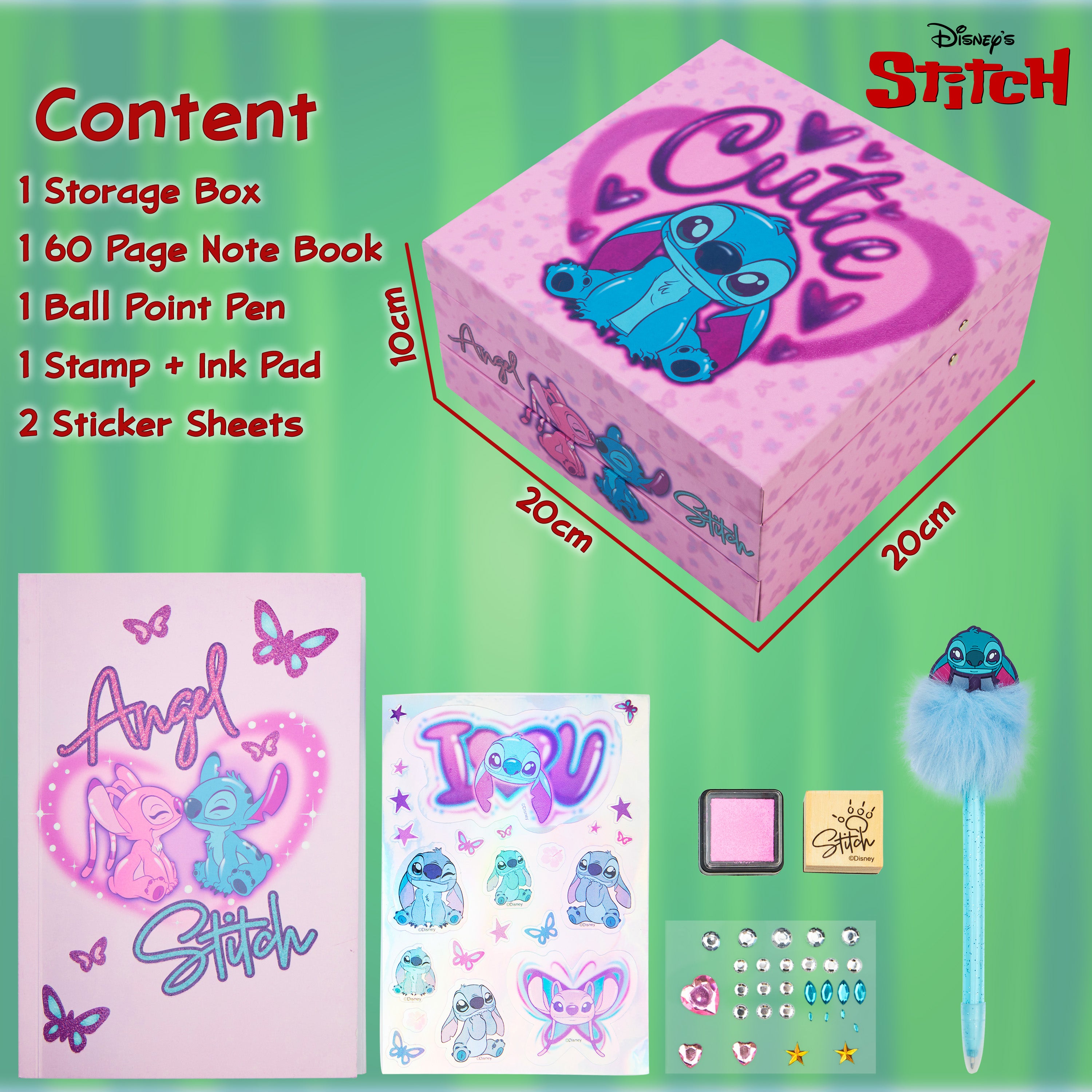 Disney Stitch Notebook Stationery Set Kids Teens Diary DIY Journal Kit - Get Trend