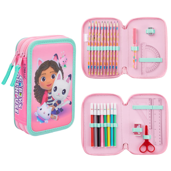 Gabby's Dollhouse Pencil Case with Stationery for Girls
