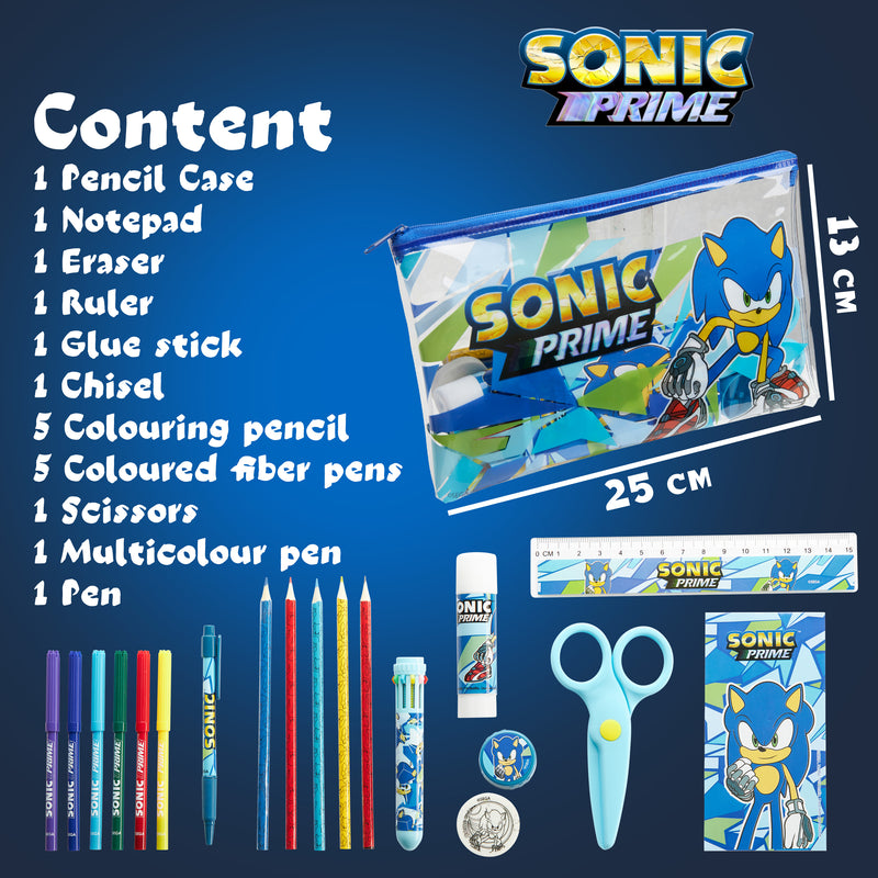 Sonic The Hedgehog Kids Pencil Case with Stationery Included - Get Trend