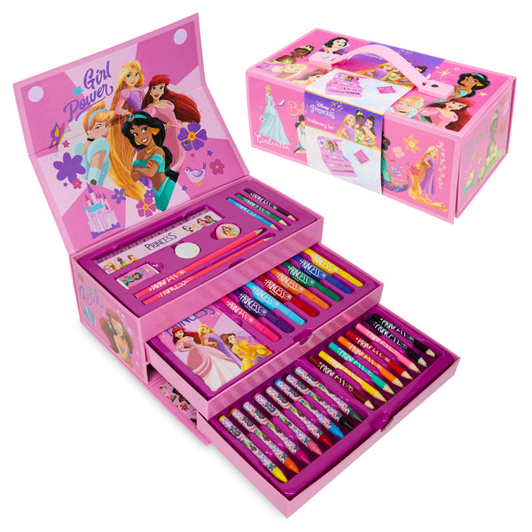 Disney Kids Colouring Pencils - Art Case - Pink Princesses