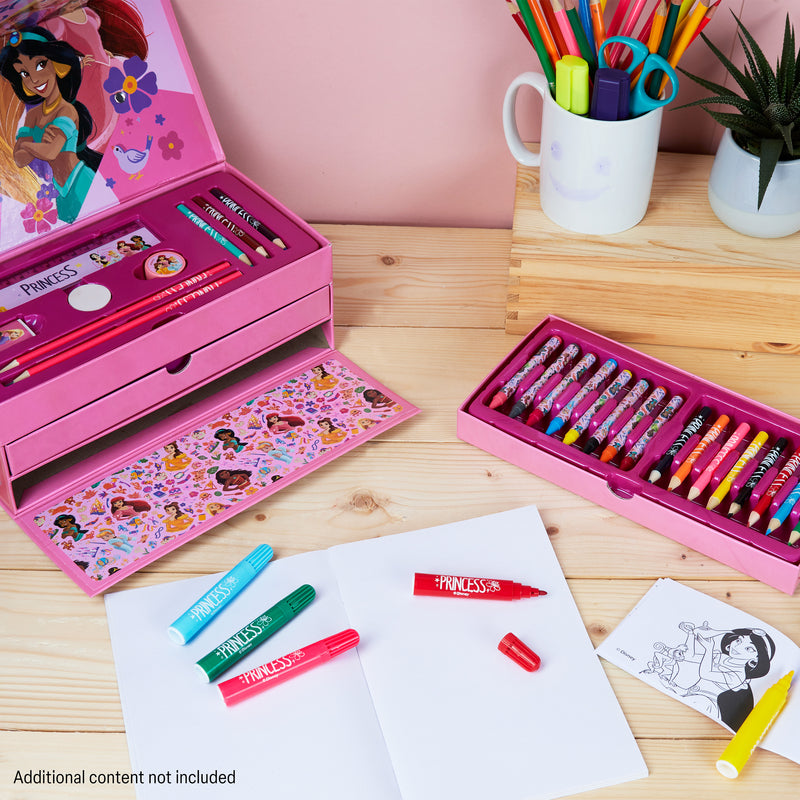 Disney Kids Colouring Pencils - Art Case - Pink Princesses - Get Trend