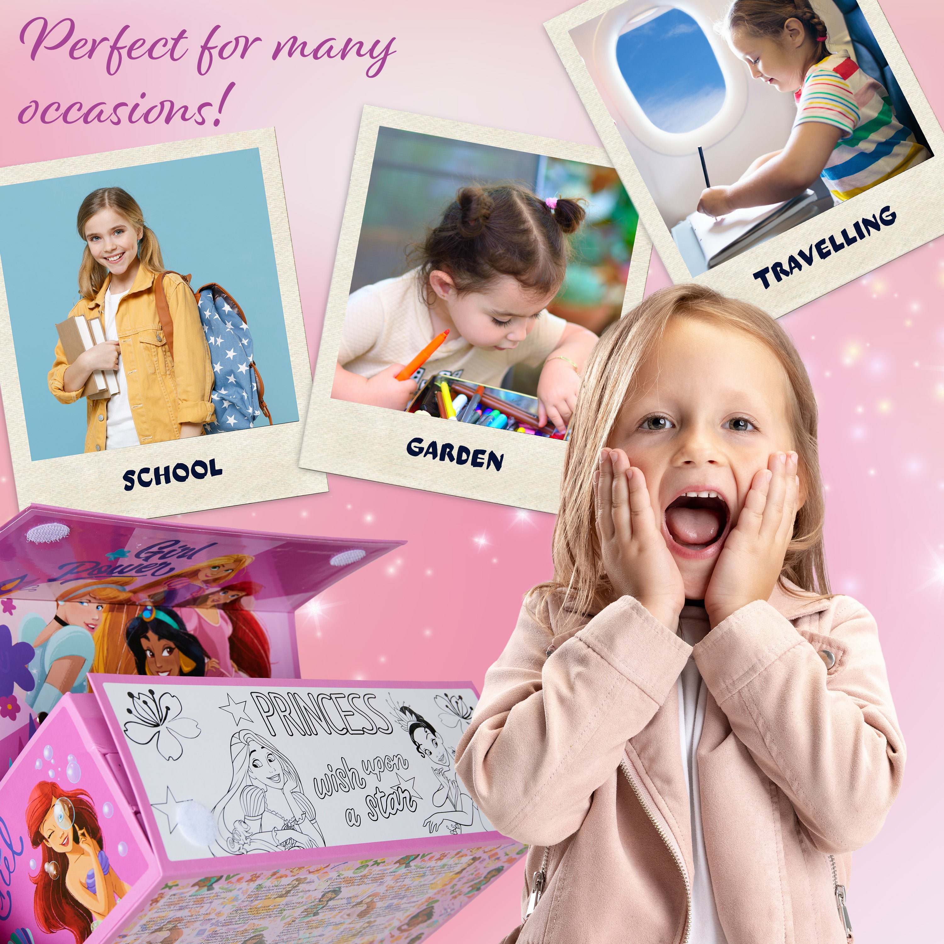 Disney Princess Kids Art Set, Colouring Pencils Pens Crayons Art Supplies in Art Box 30 Plus - Get Trend