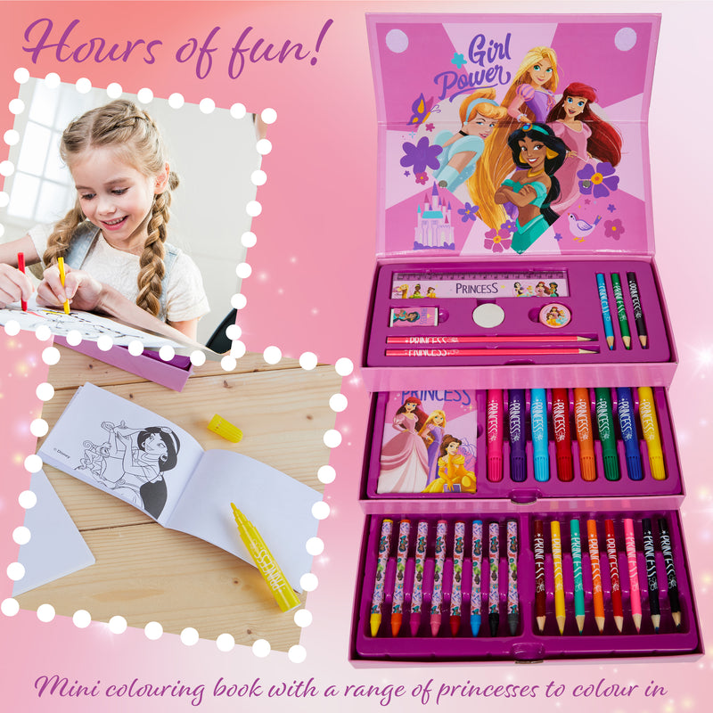 Disney Kids Colouring Pencils - Art Case - Pink Princesses - Get Trend
