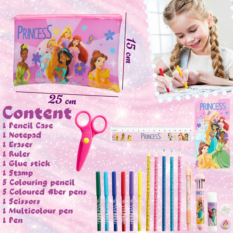Disney Princess Kids Pencil Case with Cute Stationery Included - Get Trend