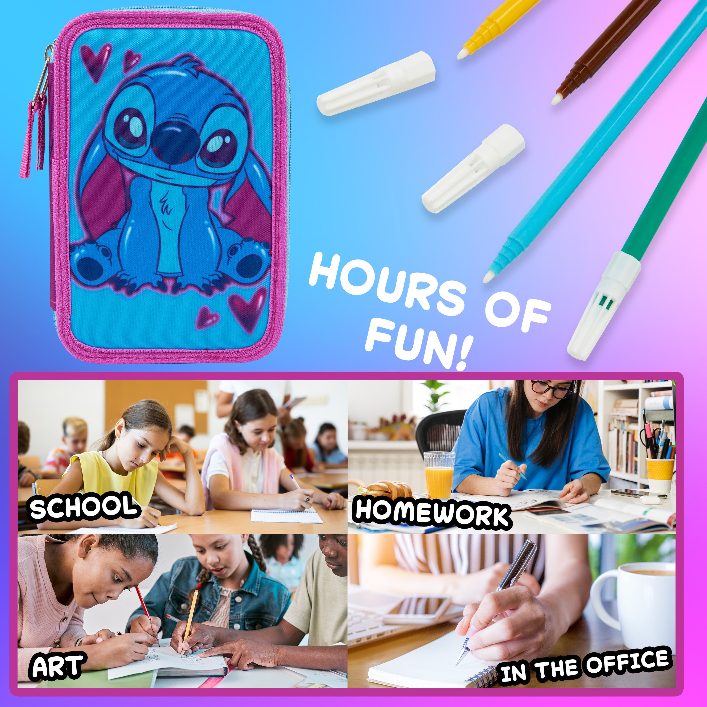 Disney Filled Pencil Case with Stationery for Kids, School Supplies - Get Trend