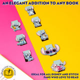 Disney Stitch Magnetic Bookmark Page Clip Pack of 8 - Stitch Gifts for Her (Blue 8 Pack)